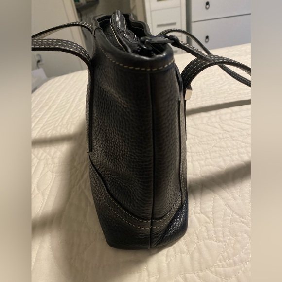 Vintage Brighton Black Pebbled Leather Shoulder Bag - Plaid Lined - Picture 13 of 15